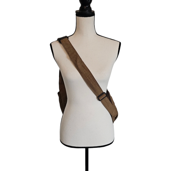 Vintage Ameribag Large Healthy Back Brown Poly Nylon Shoulder Bag Crossb… - Picture 6 of 13